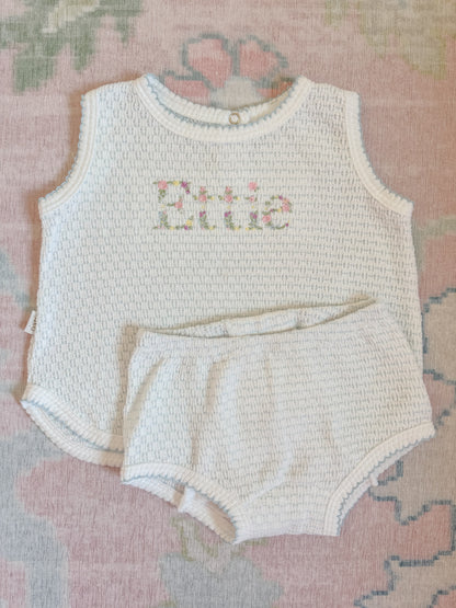 Knit 2pc Diaper Set with or without bows