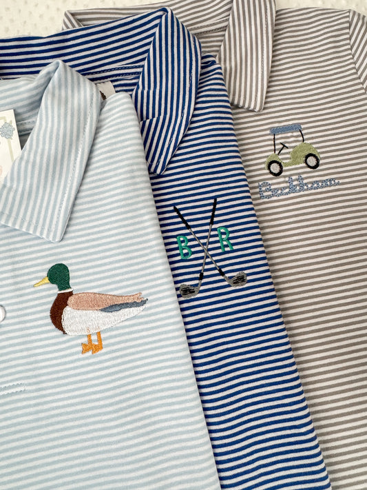 Boys Embroidered Polo Collared Shirt
