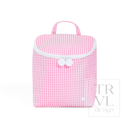 TRVL PINK GINGHAM BOTTLE BAG