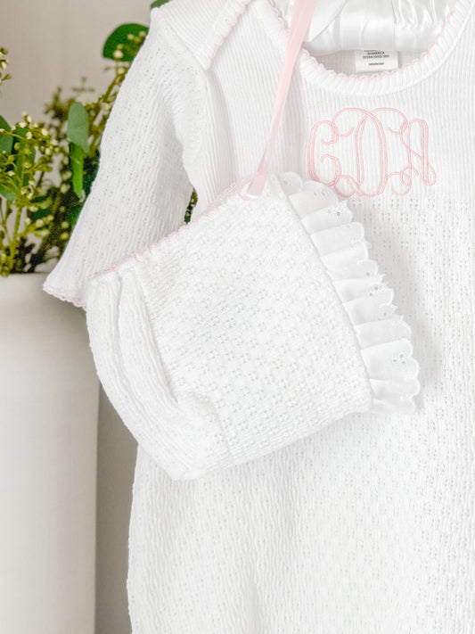 Paty Bonnet with Eyelet Trim