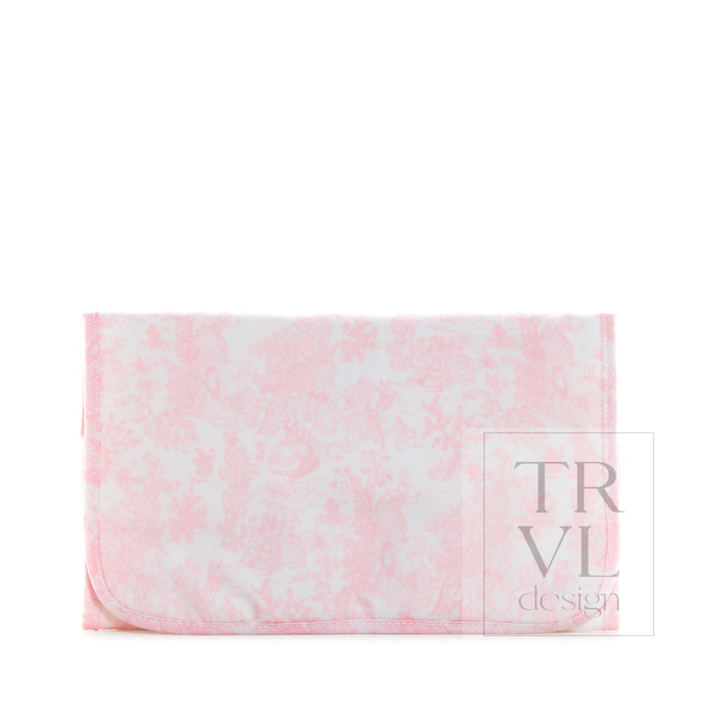 TRVL Pink Bunny Toile Changing Pad