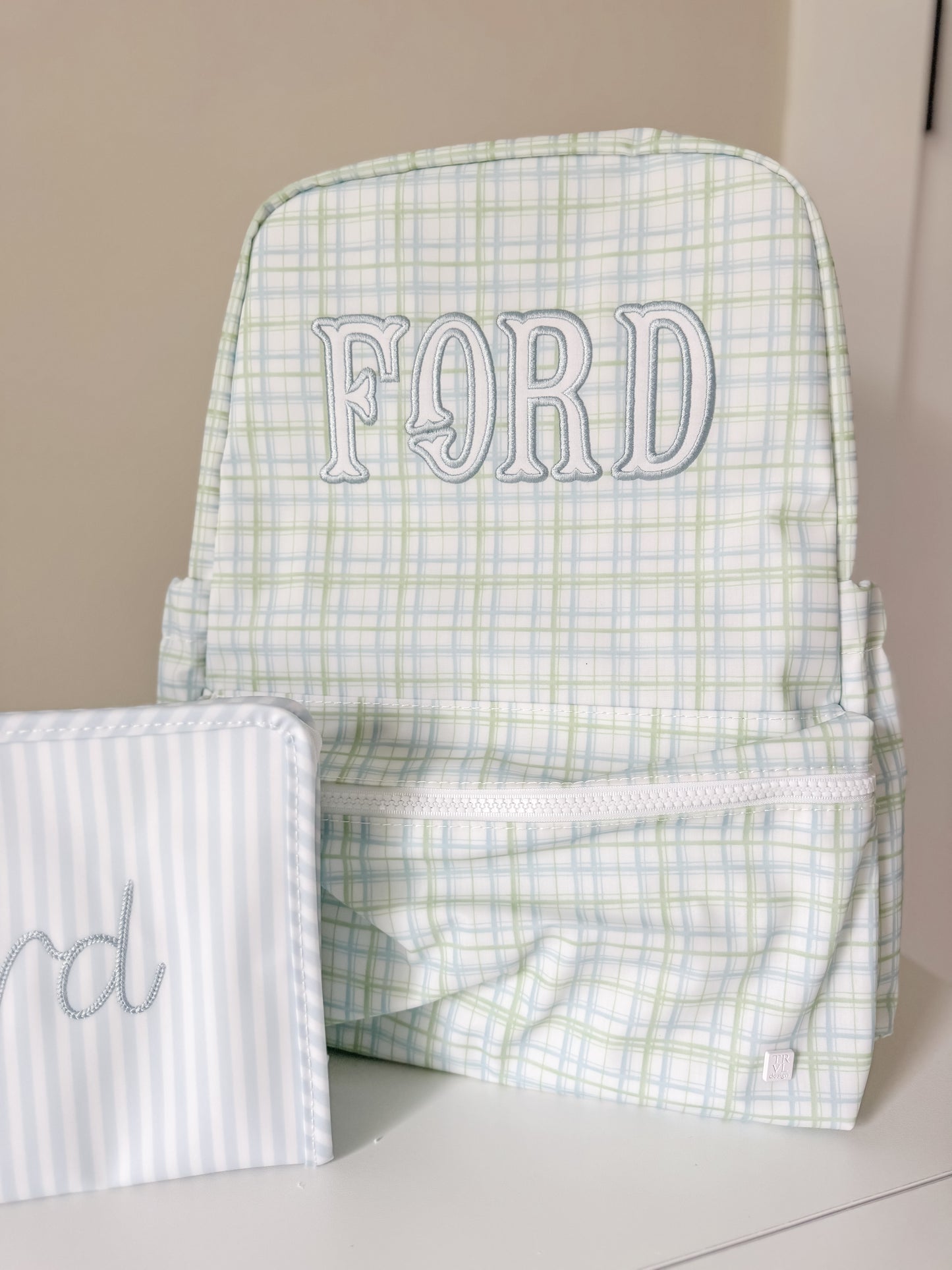 TRVL BLUE/GREEN CLASSIC PLAID BACKPACK