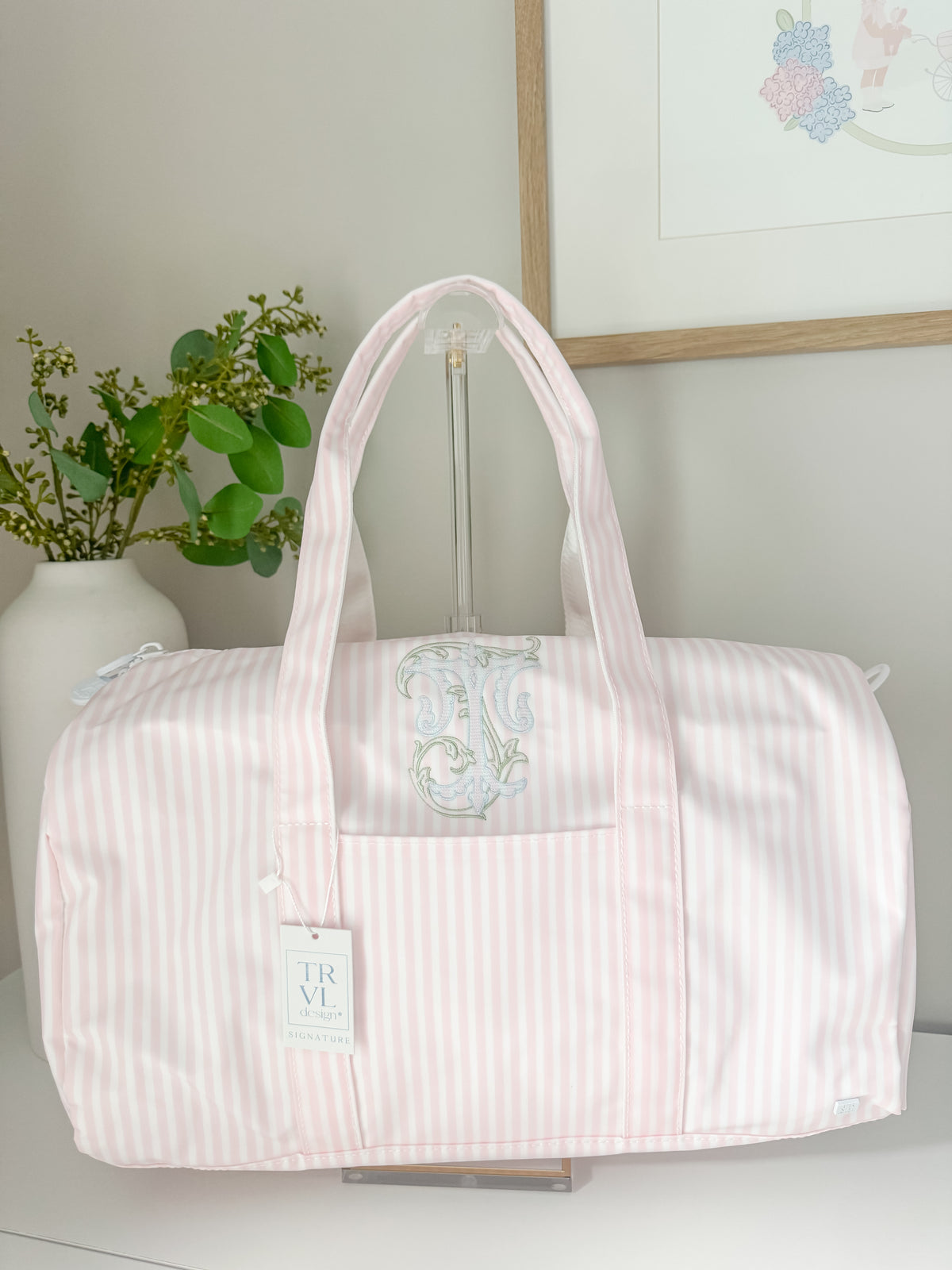 TRVL PINK PIMLICO STRIPE WEEKENDER DUFFEL