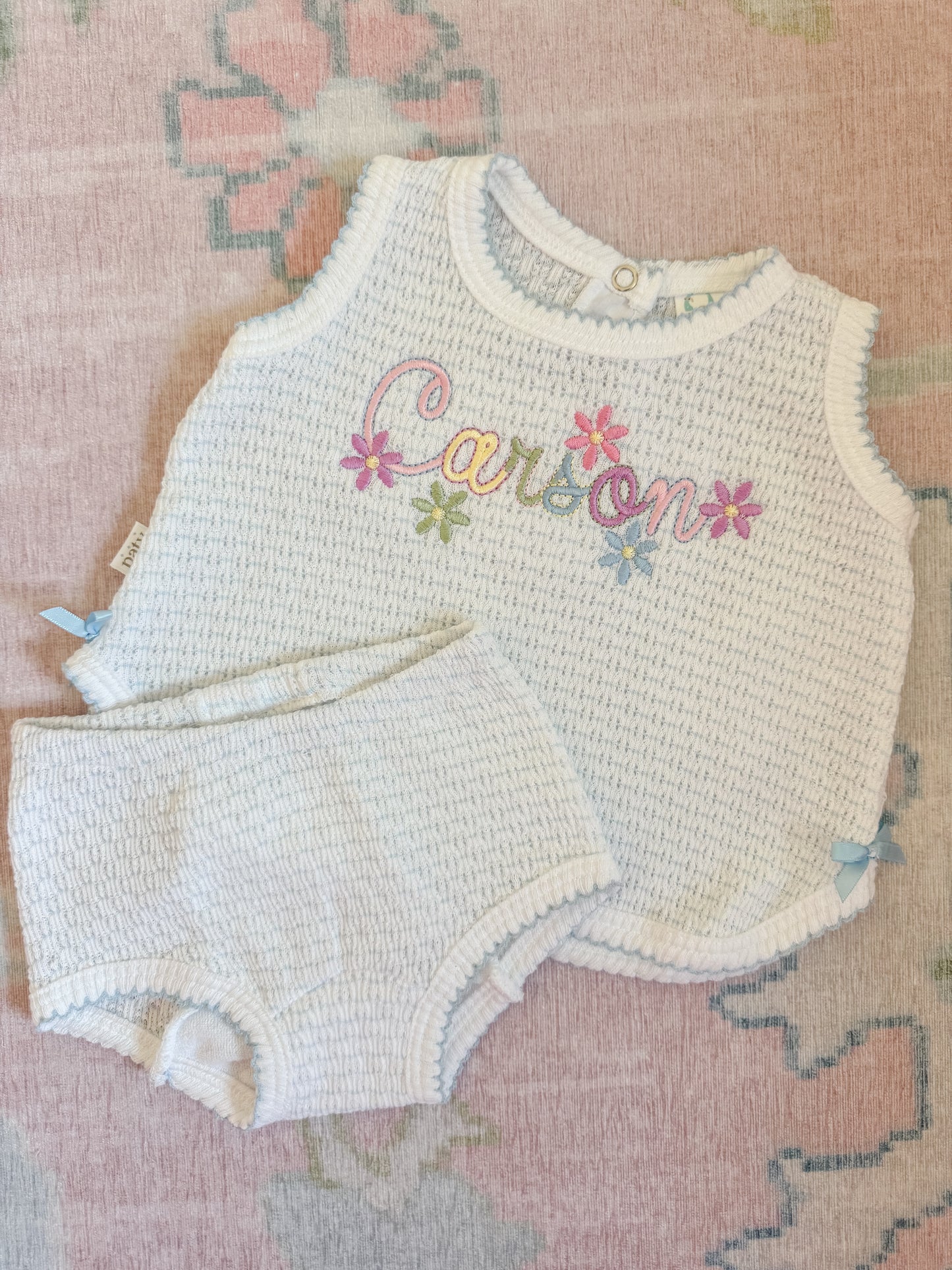 Knit 2pc Diaper Set with or without bows