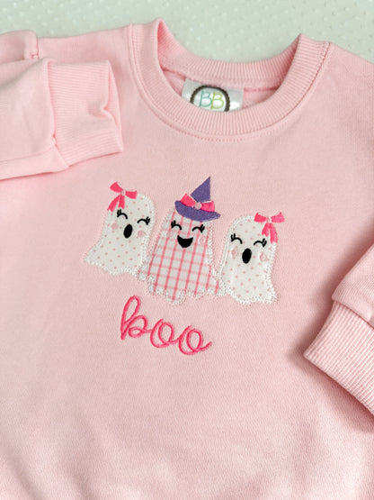 Ghost Sweatshirt Appliqué Bubble/Sweatshirt