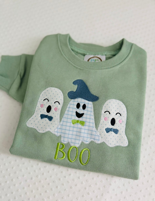 Embroidered Ghost Sage Sweatshirt/Bubble