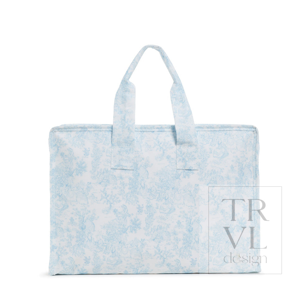 TRVL Overnite Tote Blue Bunny Toile
