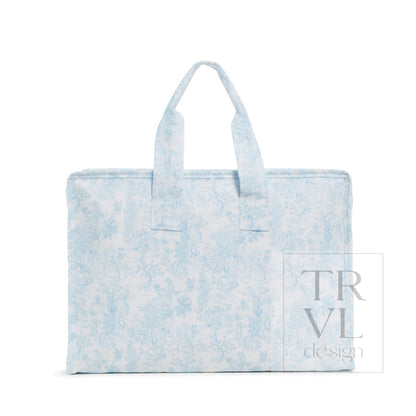 TRVL Overnite Tote Blue Bunny Toile
