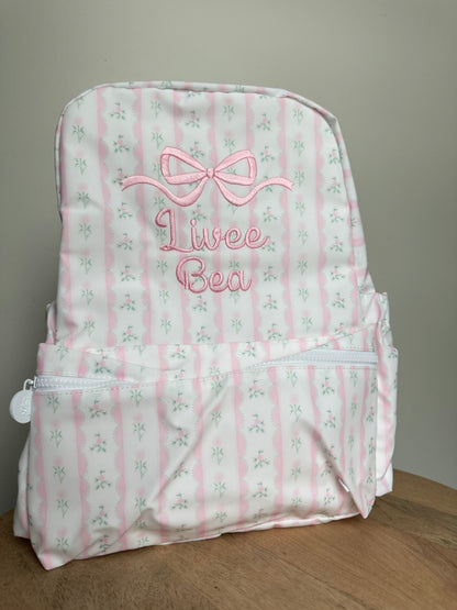 TRVL PINK RIBBON FLORAL BACKPACK