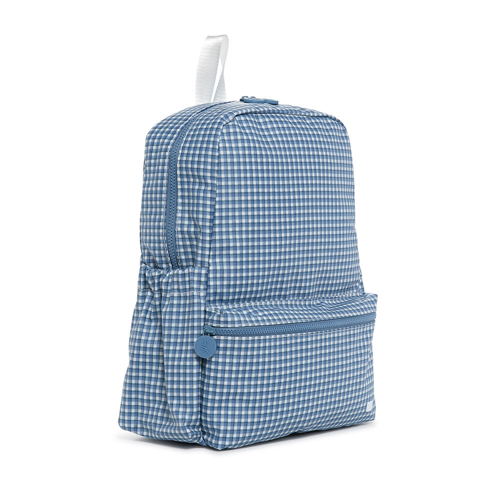 TRVL INDIGO GINGHAM BACKPACK