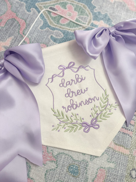 Embroidered Girls Classic Purple Banner