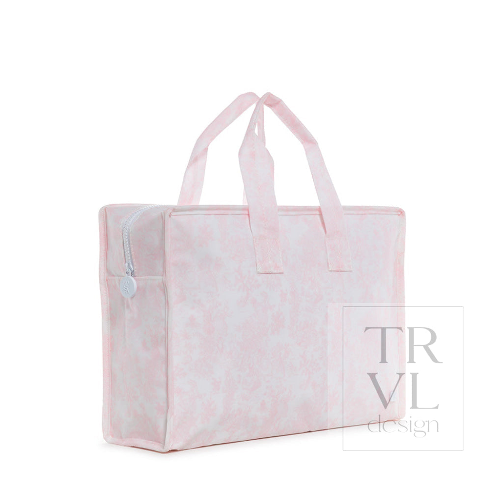TRVL Overnite Tote Pink Bunny Toile
