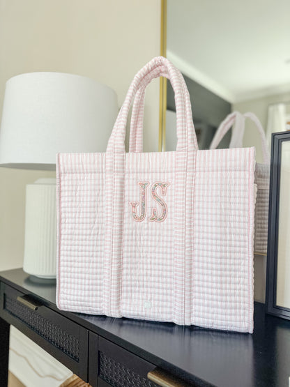 TRVL PINK PIMLICO STRIPE GO GO TOTE