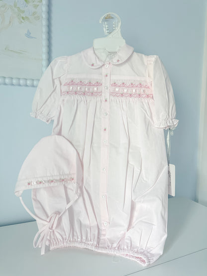 Ribbon Smocked Take Home Gown with Hat