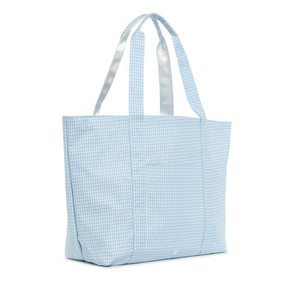 TRVL GINGHAM MIST JUMBO TOTE