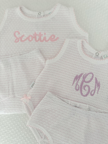 Knit 2pc Diaper Set with or without bows