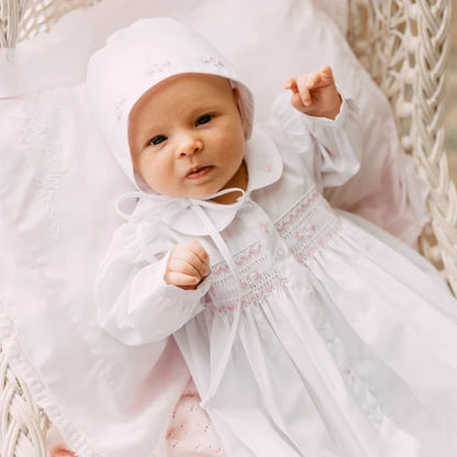 Girls Smocked Bud Take Me Home Gown With Bonnet