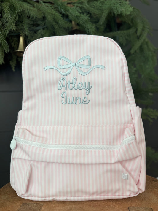 TRVL PINK PIMLICO STRIPE BACKPACK