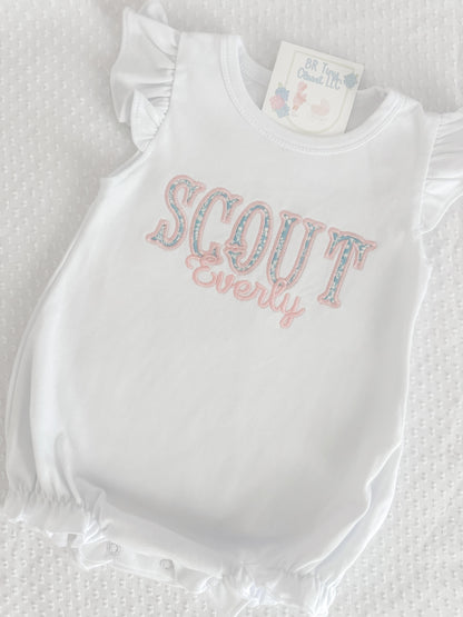 Flutter Sleeve Appliqué Name Bubble