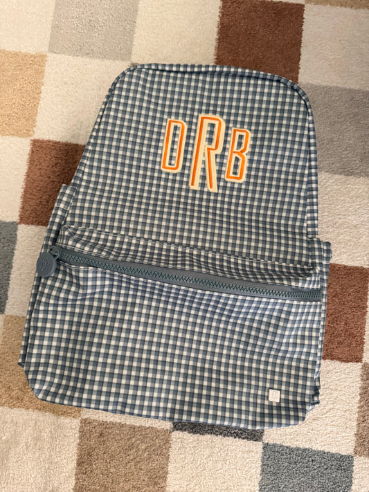 TRVL INDIGO GINGHAM BACKPACK