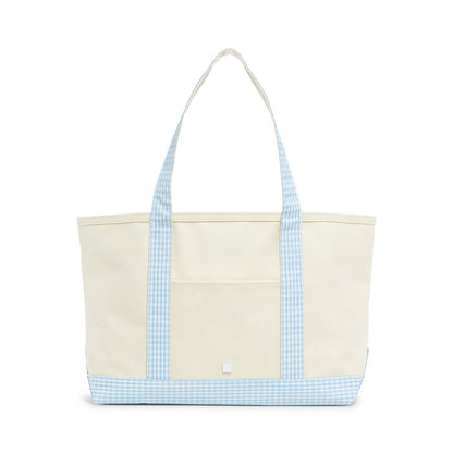 TRVL Medium Tote in Gingham Mist