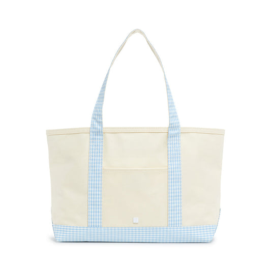 TRVL Medium Tote in Gingham Mist