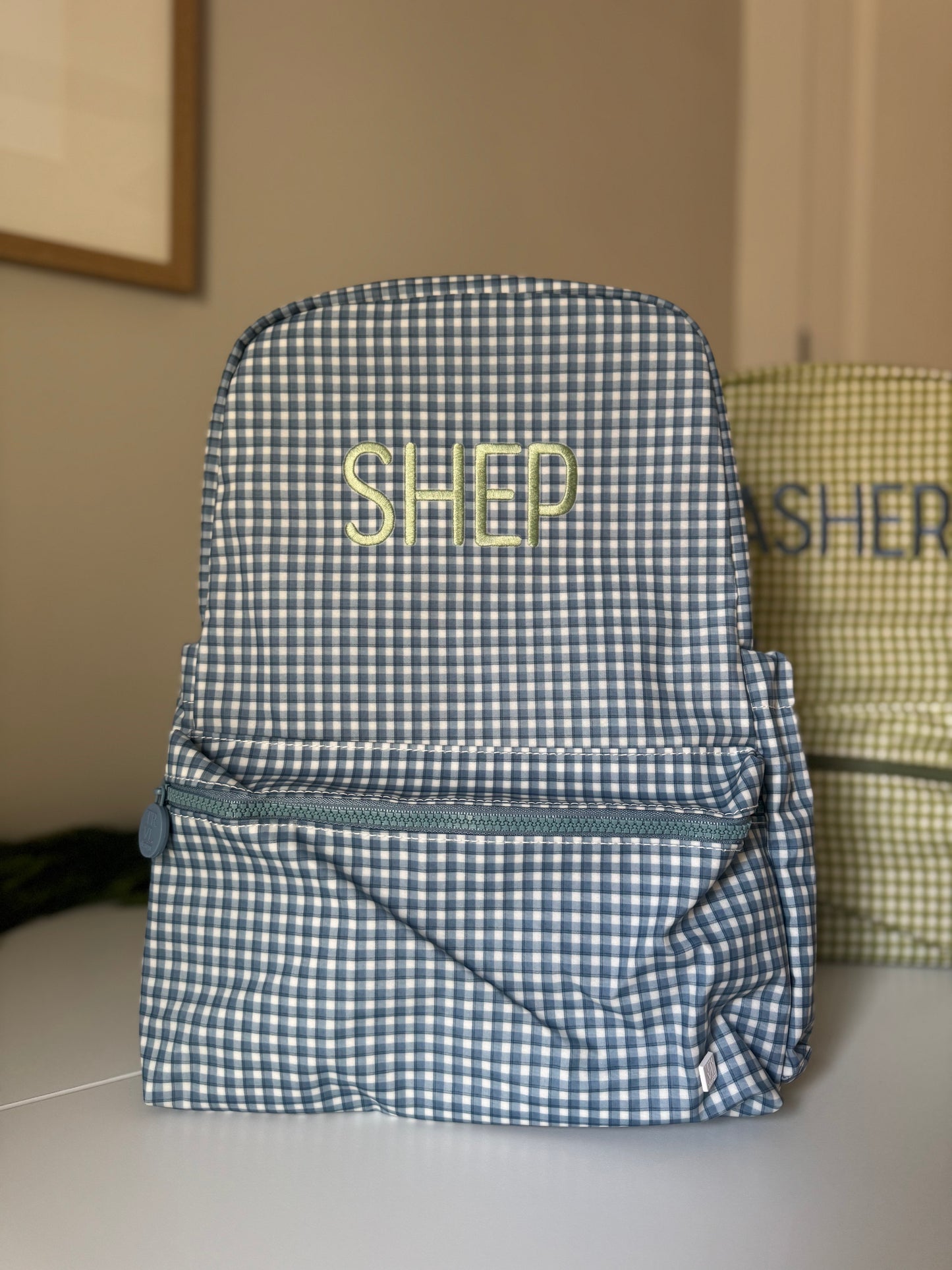 TRVL INDIGO RODEO CHECK BACKPACK