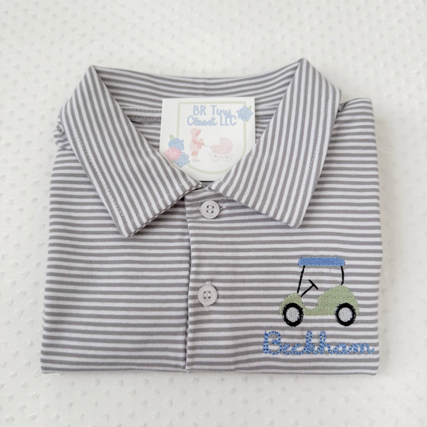 Boys Embroidered Polo Collared Shirt