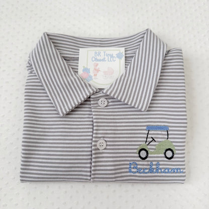Boys Embroidered Polo Collared Shirt