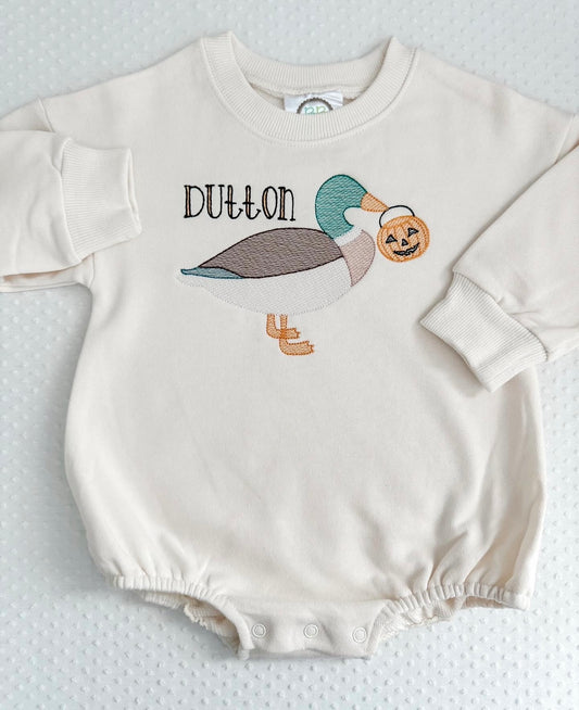 Embroidered Halloween Mallard Duck Sweatshirt/Bubble
