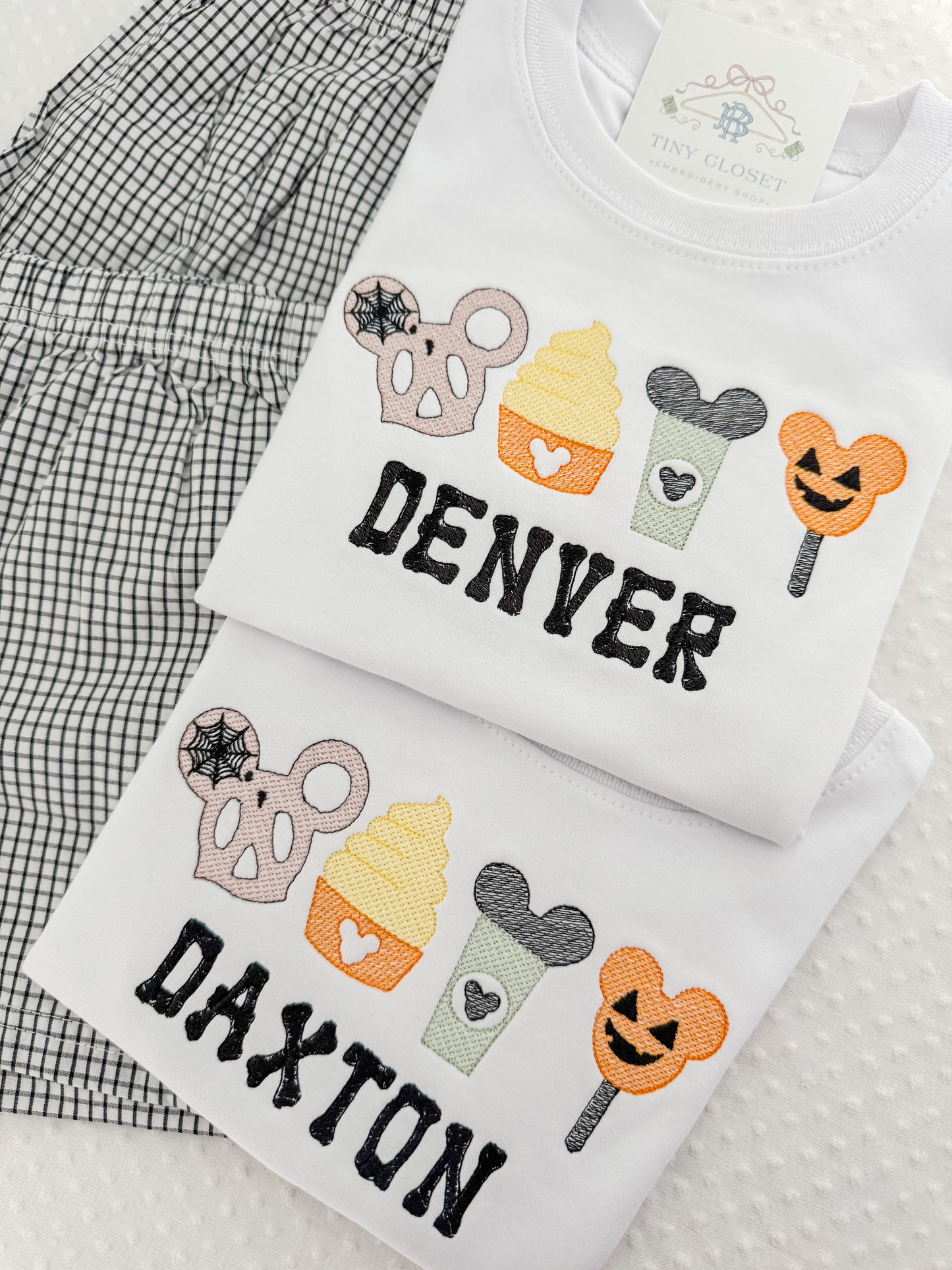 Boys Embroidered Spooky Mouse Treats T-Shirt