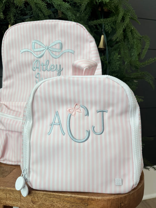 TRVL PINK PIMLICO STRIPE LUNCHBOX