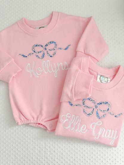 Sweatshirt Appliqué Bow Bubble/Sweatshirt