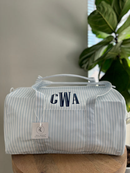 TRVL BLUE PIMLICO STRIPE WEEKENDER DUFFEL