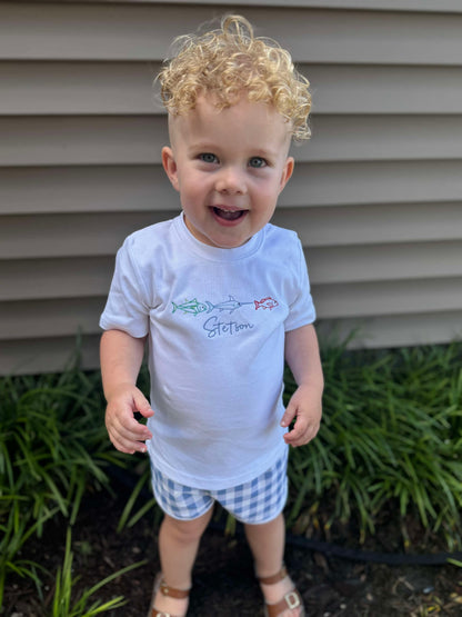 Embroidered Salt Water Fishing Shirt/Short/Set