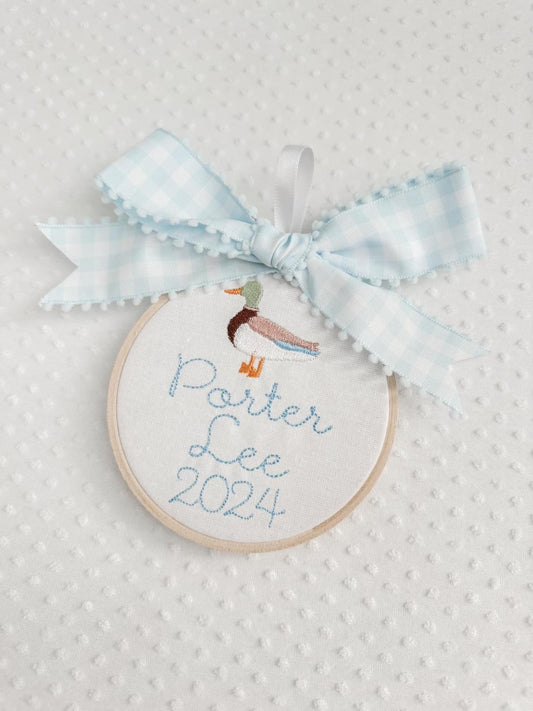 Embroidered Mallard Duck Baby Ornament
