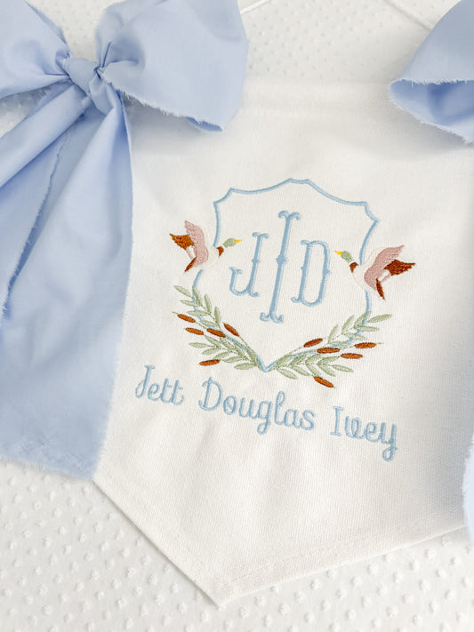 Embroidered Boys Duck Banner