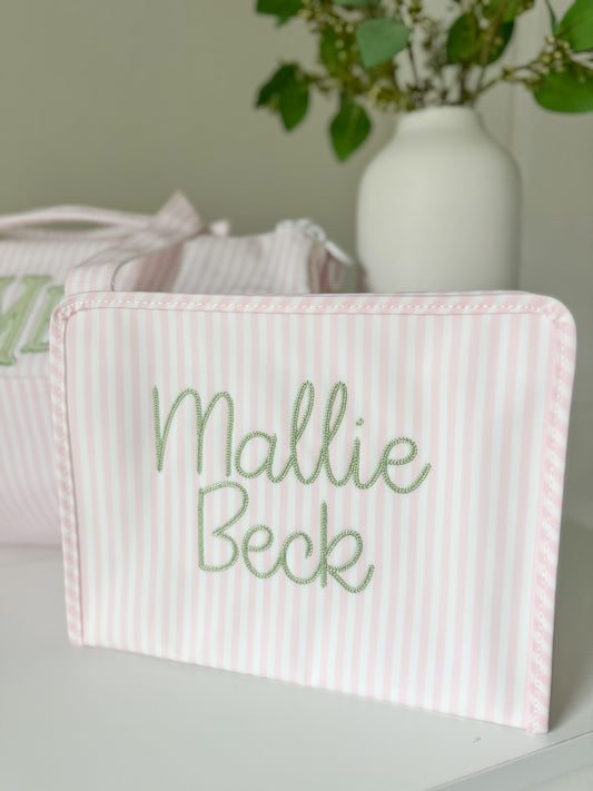 TRVL LARGE PINK PIMLICO STRIPE ROADIE