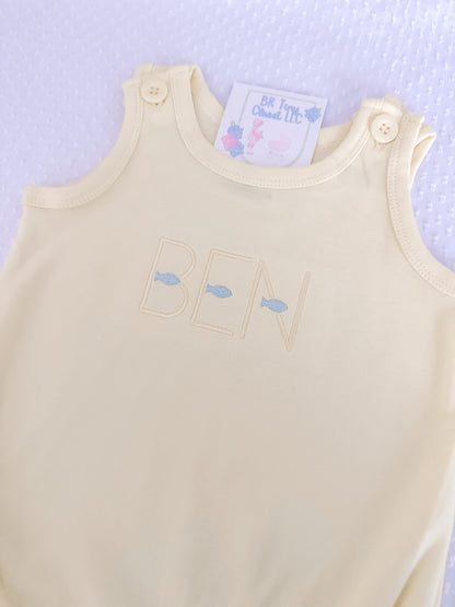Pale Yellow Baby Sun Bubble with Fish