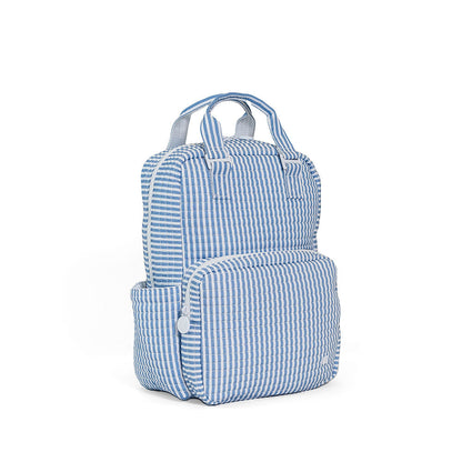 TRVL PIMLICO STRIPE CHAMBRAY QUILTED DIAPER BAG, CHANGING PAD AND EVERYDAY BAG SET