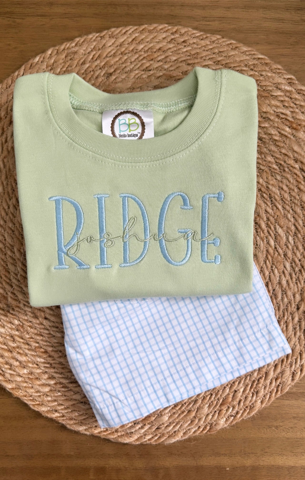 Embroidered Sage Everyday Shirt/Short/Set