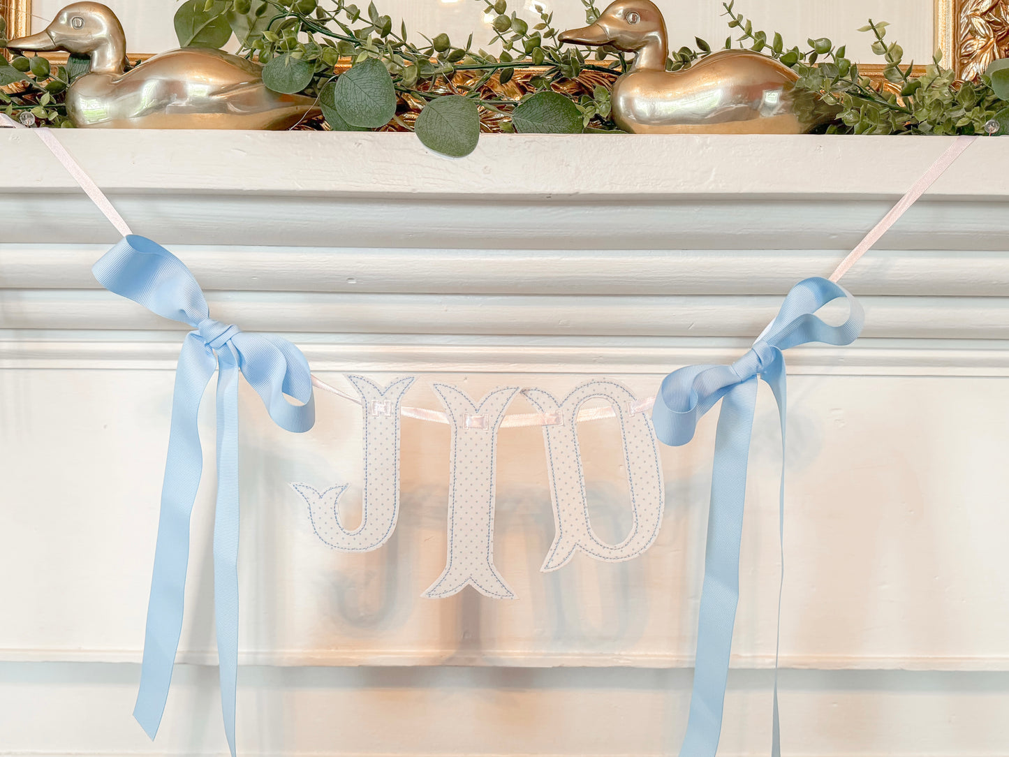 Embroidered Baby Boy Fishtail Initials
