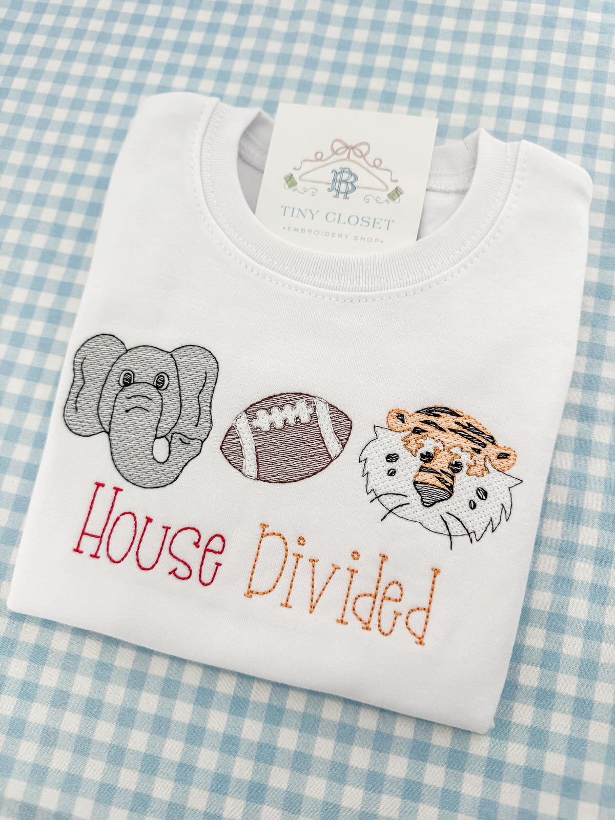 Embroidered House Divided T-Shirt