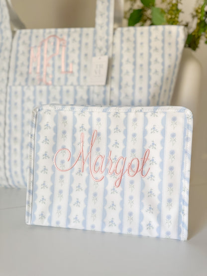 TRVL LARGE BLUE RIBBON FLORAL ROADIE