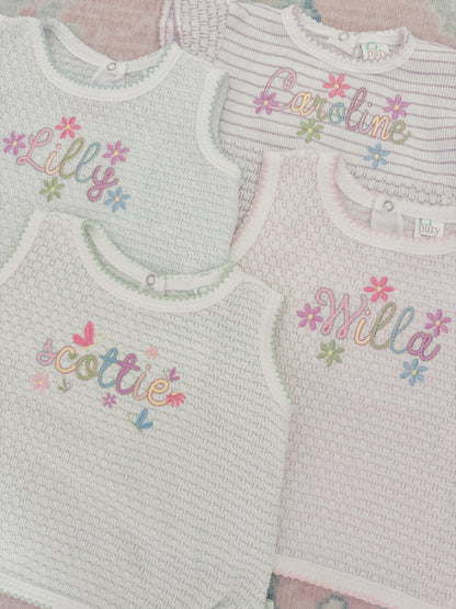 Knit 2pc Diaper Set with or without bows