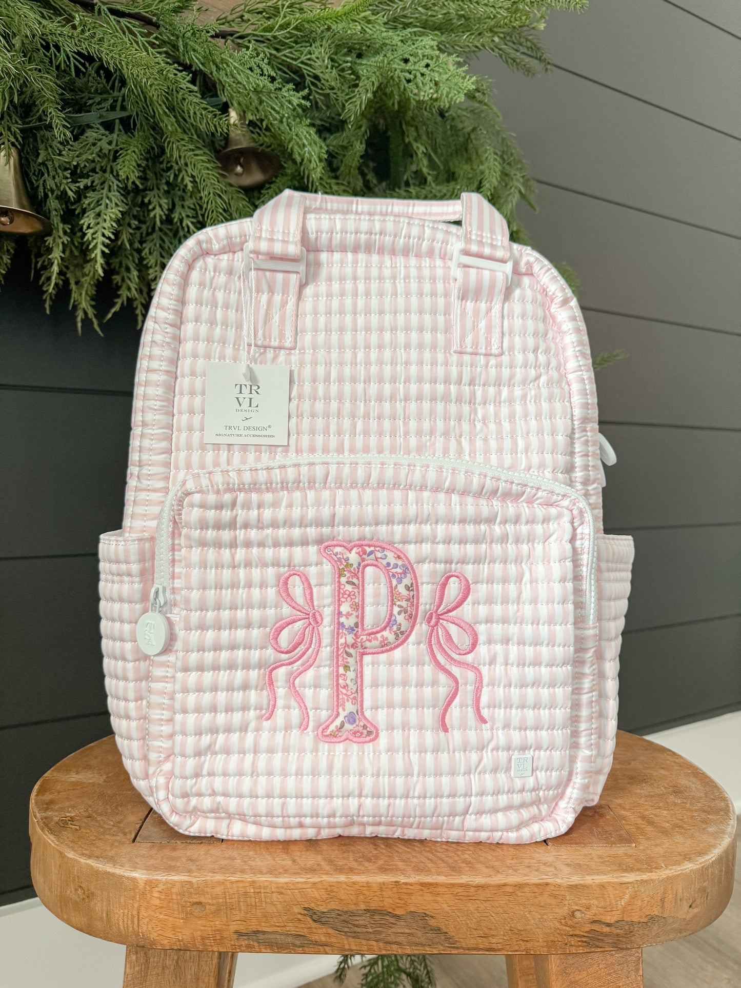 TRVL QUILTED PINK PIMLICO STRIPE DIAPER BAG ONLY