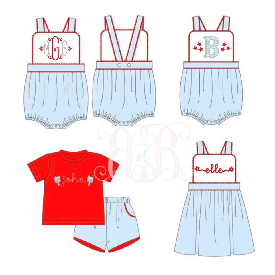 Patriotic Bubble/Dress/Short Set