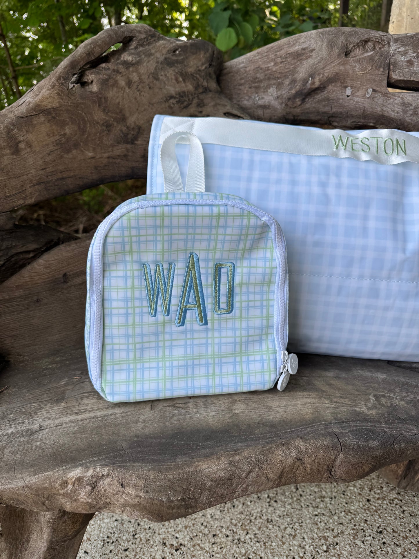 TRVL PLAID BLUE/GREEN LUNCHBOX