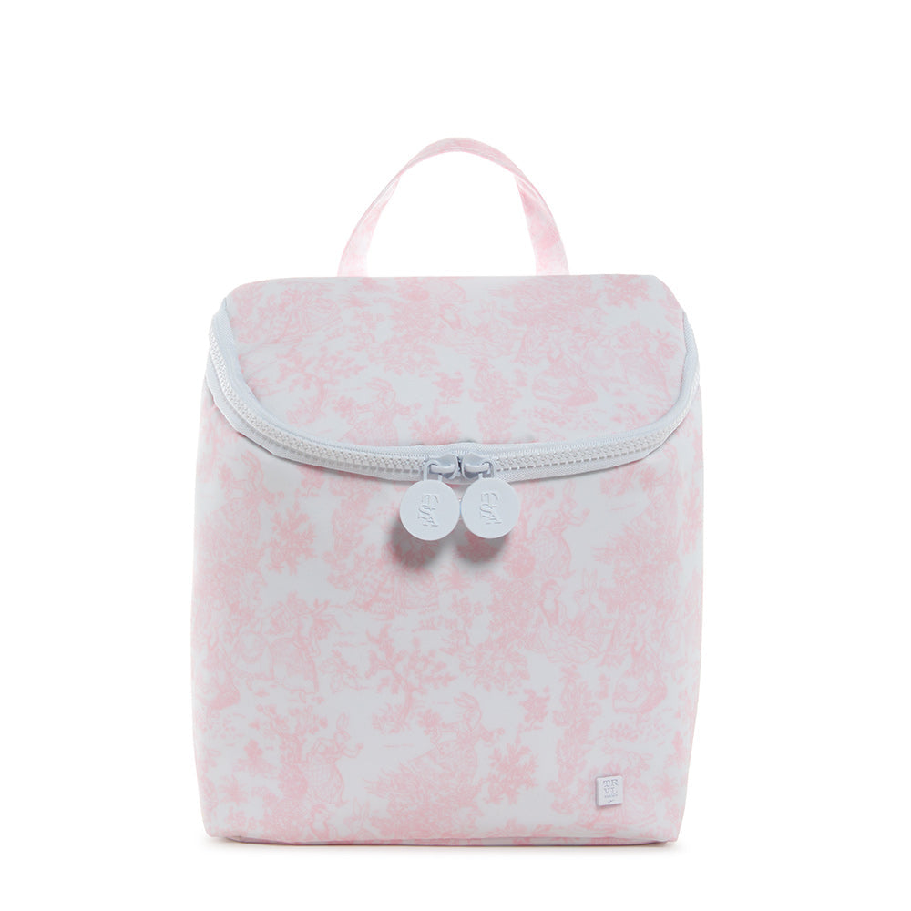TRVL PINK BUNNY TOILE BOTTLE BAG