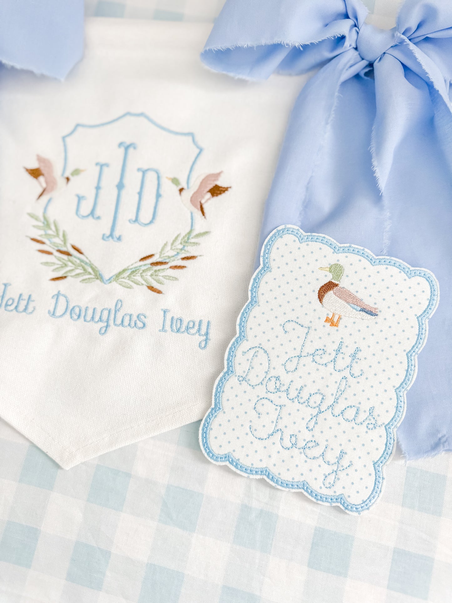 Embroidered Boys Duck Banner